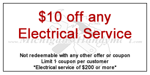 Coupon - $10 Off Electrical Service $200 or more.